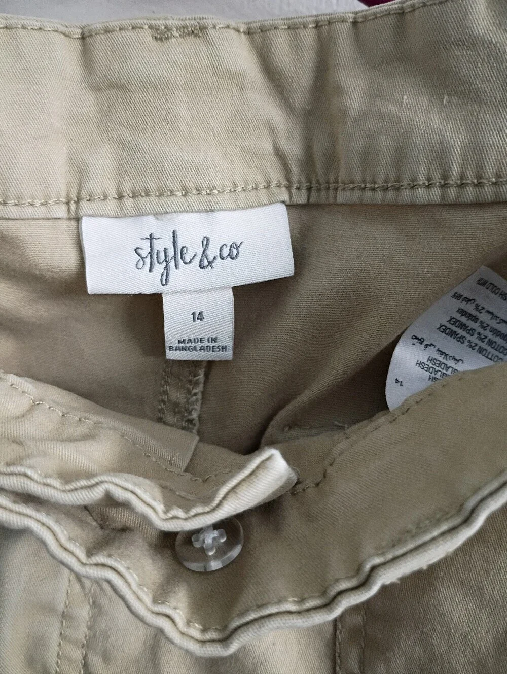 Style & Co. Khaki Front Womens Shorts